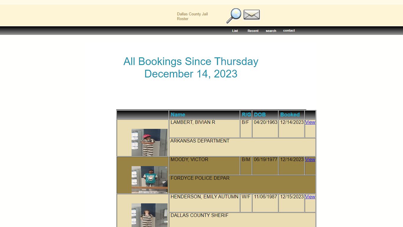 Inmate List - Dallas County